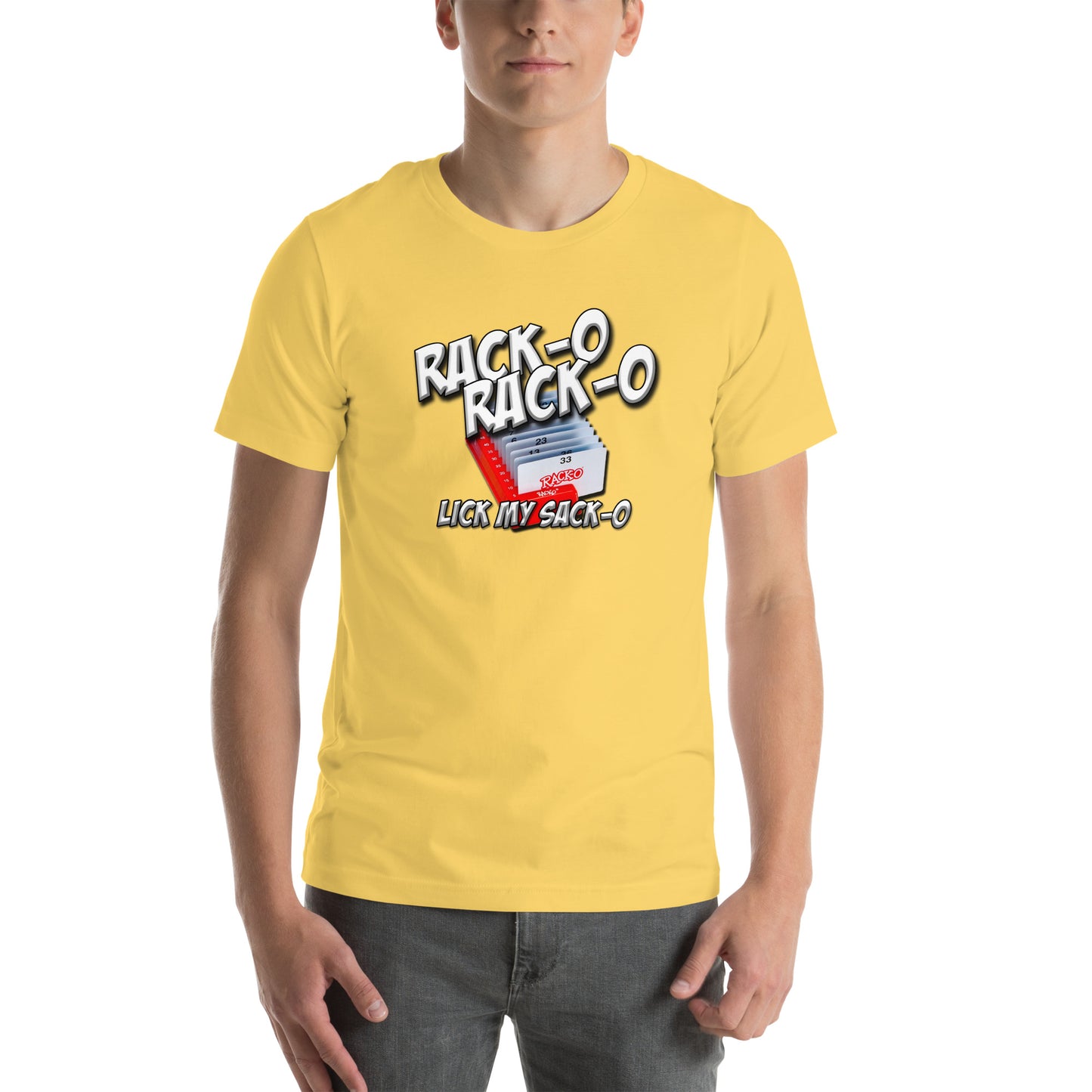 Rack-O Sack-O Unisex t-shirt