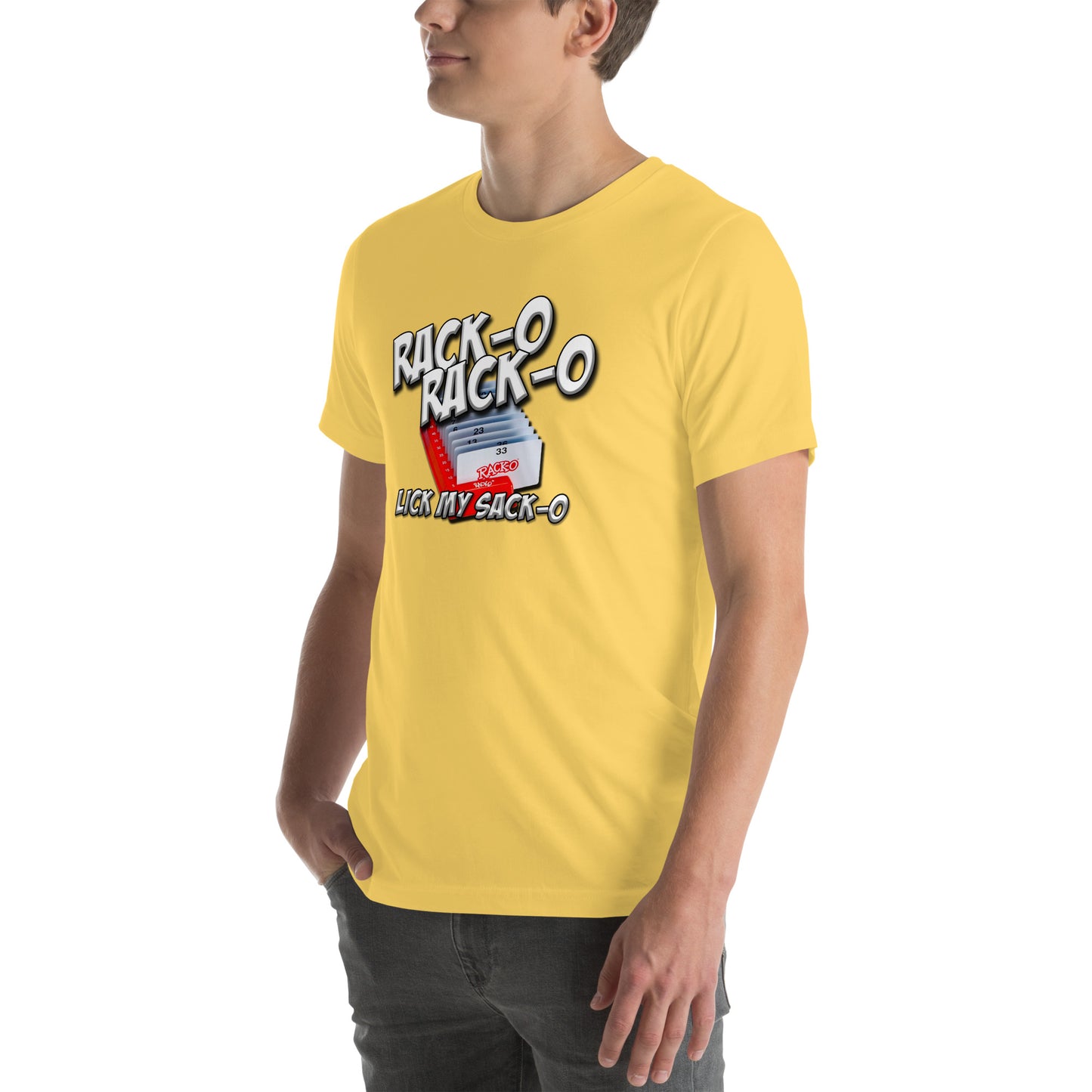 Rack-O Sack-O Unisex t-shirt