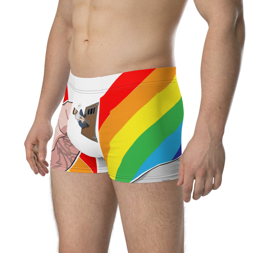 Ha!  It looks like I'm trying to open a door over your DONG! - Boxer Briefs