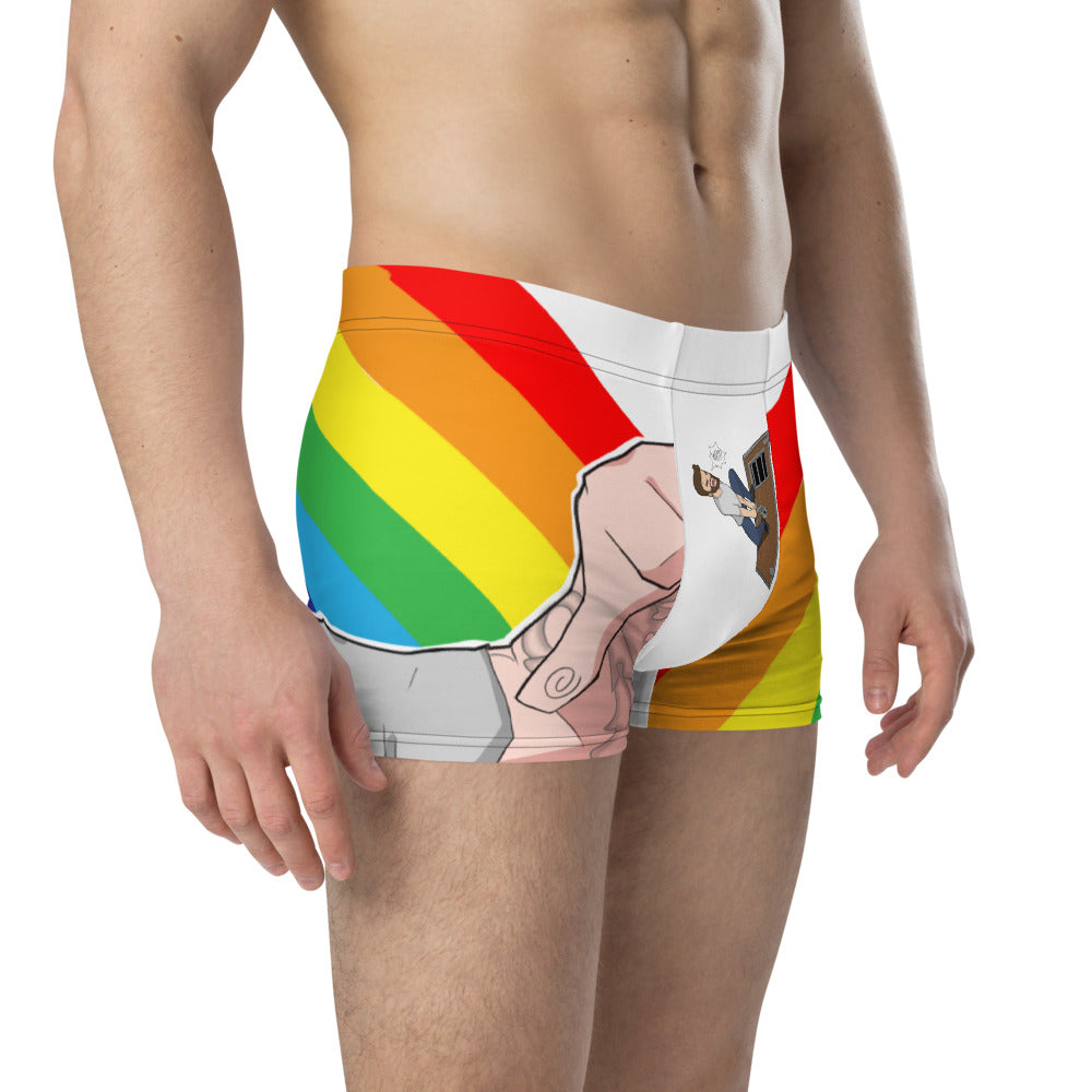 Ha!  It looks like I'm trying to open a door over your DONG! - Boxer Briefs